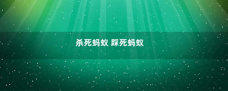 杀死蚂蚁 踩死蚂蚁